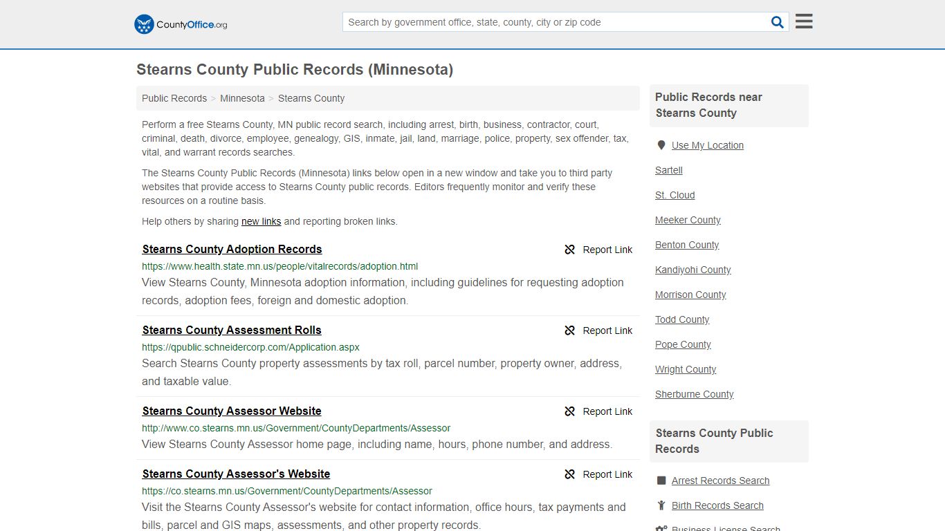 Public Records - Stearns County, MN (Business, Criminal ...